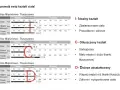 Trzy wykresy analizy mięśniowo-tłuszczowej z zaznaczonymi wynikami i opisami kształtów ciała.