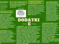Dodatki do żywności E: glutaminian sodu, erytrozyna, benzoesan sodu, czerwień allura, TBHQ, aspartam.