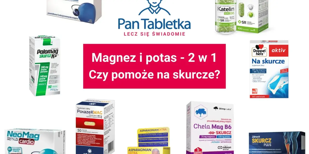 Produkty bogate w magnez i potas, takie jak NeoMag, Polomag, Katelin, Doppel Herz, PotazeKMAG, Asparaginian Extra, Chela Mag B6 i Zdrovit Skurcz Plus, pomagają na skurcze.