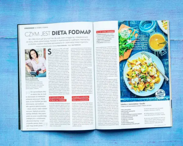 Dieta low FODMAP pomaga przy dolegliwościach jelitowych. Na zdjęciu przepis na sałatkę z ziemniaków i fasolki.