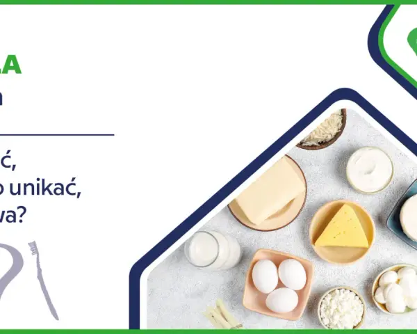 Biała dieta po piaskowaniu zębów: co jeść? Na zdjęciu produkty mleczne, jajka, ryż i masło.
