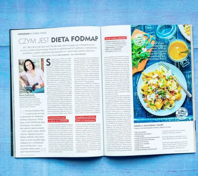 Dieta low FODMAP pomaga przy dolegliwościach jelitowych. Na zdjęciu przepis na sałatkę z ziemniaków i fasolki.